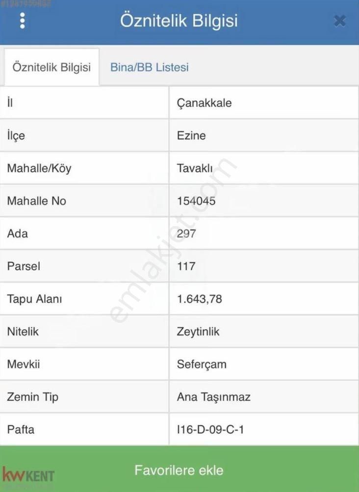 Çanakkale Ezine Tavaklı Da Yatırımlık Tarla - Görsel 2