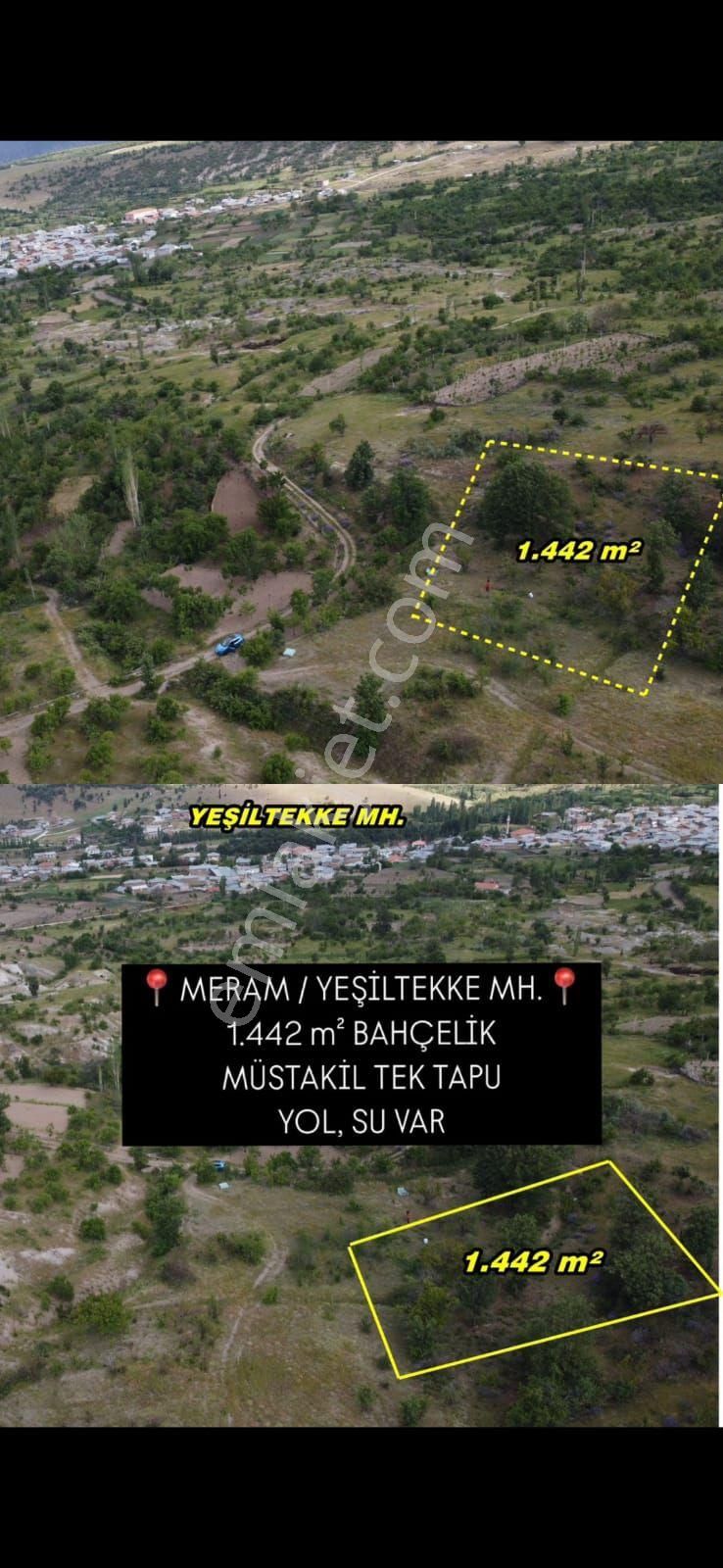 Meram Yesiltekke De Müstakil Tapulu 1400 Metre Koparatif Sulu Bahcemiz Satılıktır