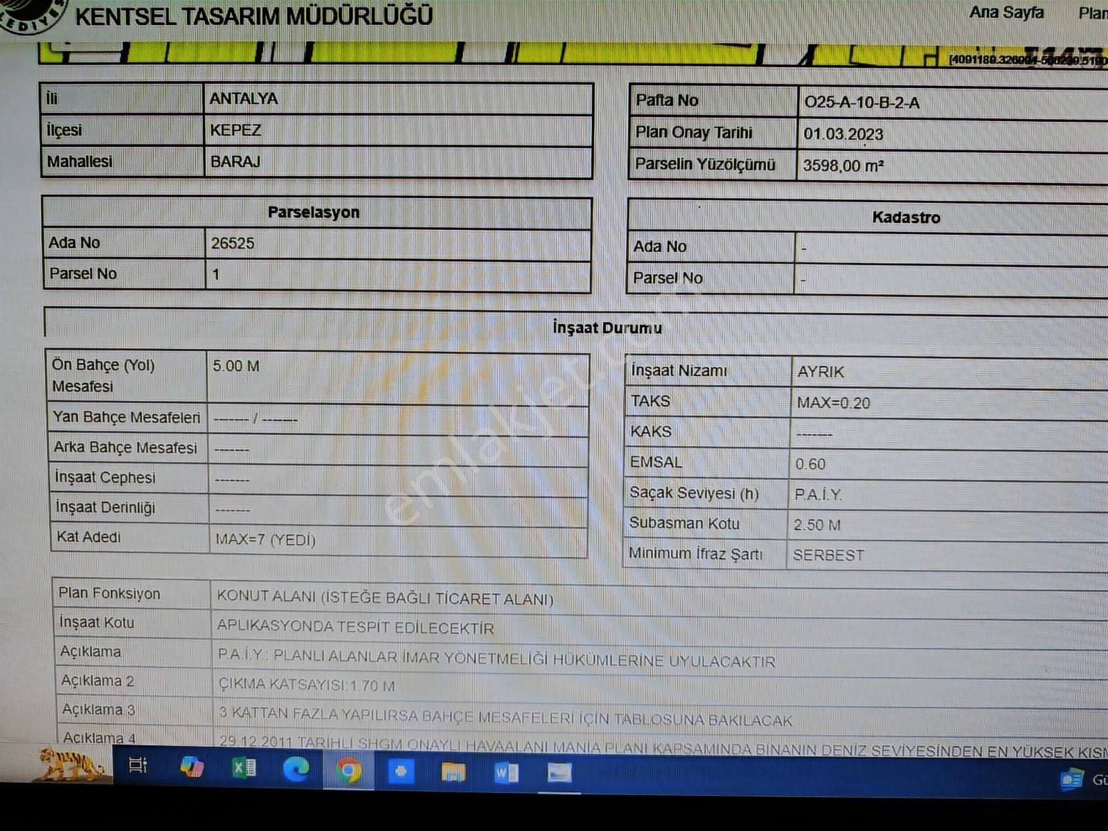 Antalya Kepez Baraj Mahallesi'nde Satılık 260 Metrekare Arsa His - Görsel 3