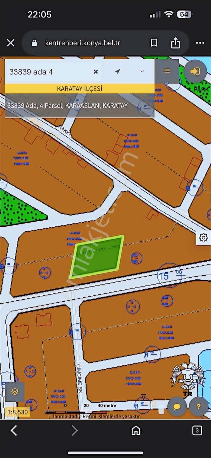 Karatay Karaaslan Mahallesi Afyon Sokakta 3 Kat 9 Dairelik Arsa