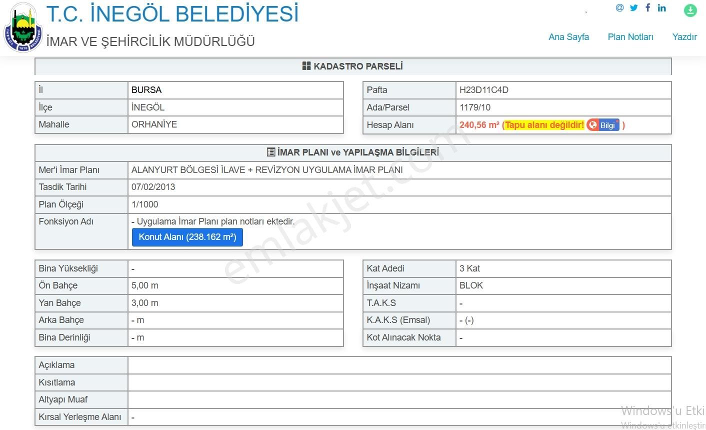 Ulucan'dan İnegöl Alanyurt Mahallesin'de Satılık Arsa - Görsel 6