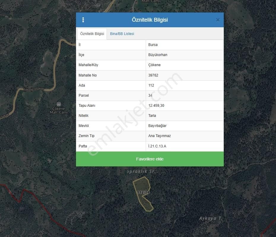 Bursa Büyükorhan Çökene De 12 Dönüm Satılık Tarla - Görsel 9