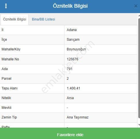 %35 Kat Karşılığı Adana Sarıçam Boynuyoğun 791ada 2-3 Parsel 2800m2 Konut 1,6yoğunluk Sofuluda %30 - Görsel 2
