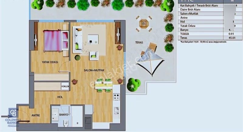Andromeda Gold'da 1+1 Kiralık Ofis - Görsel 5