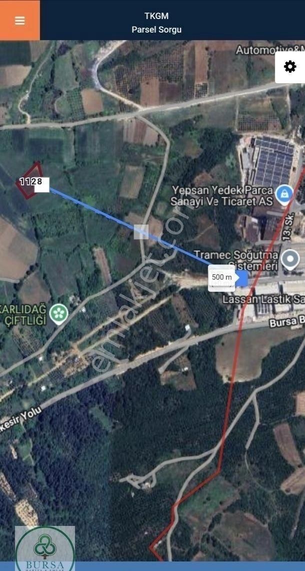 Nilüfer Hasanağa'da Sanayi Bölgesine Yakın Konumda Satılık Tarla