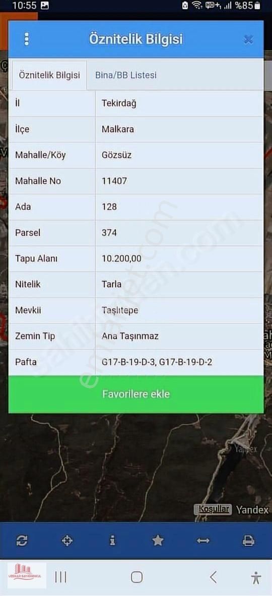 Uzemar'dan/tekirdağ/malkara/satılık &arsa - Görsel 4