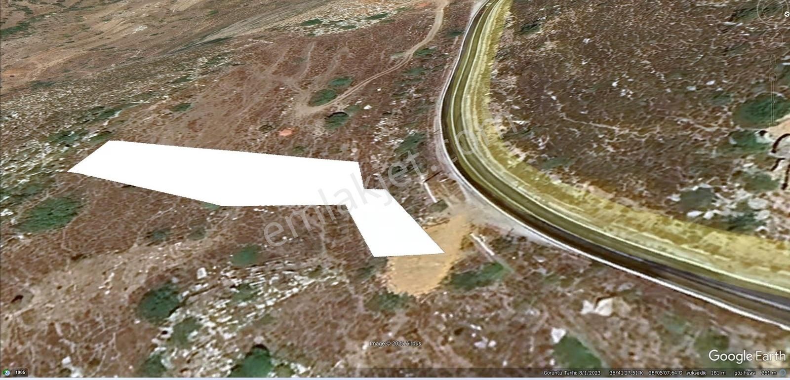 Marmaris Bozburun Satılık Deniz Manzaralı Anayol Cepheli Tarla - Görsel 7