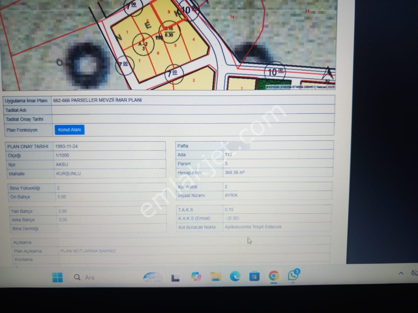 Aksu Kurşunlu Mahallesi 368m² İmarlı Arsa - Görsel 2