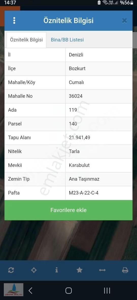 Denizli Bozkurt Da Satılık Tarla