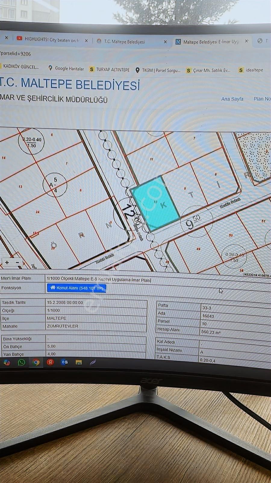 Maltepe Zümrütevlerde 560 M2 Ticari Ve Konut İmarlı Satılık Arsa - Görsel 4