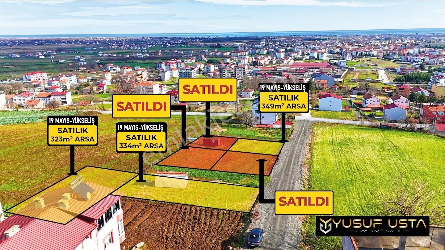 19 Mayıs Yükseliş'te Full Deniz Manzaralı Satılık 2 Ayrı Arsa