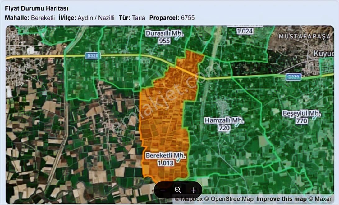 Nazilli Bereketlide Yola Cephe, Köy Sınırına Yakın 4123m2 Tarla - Görsel 8