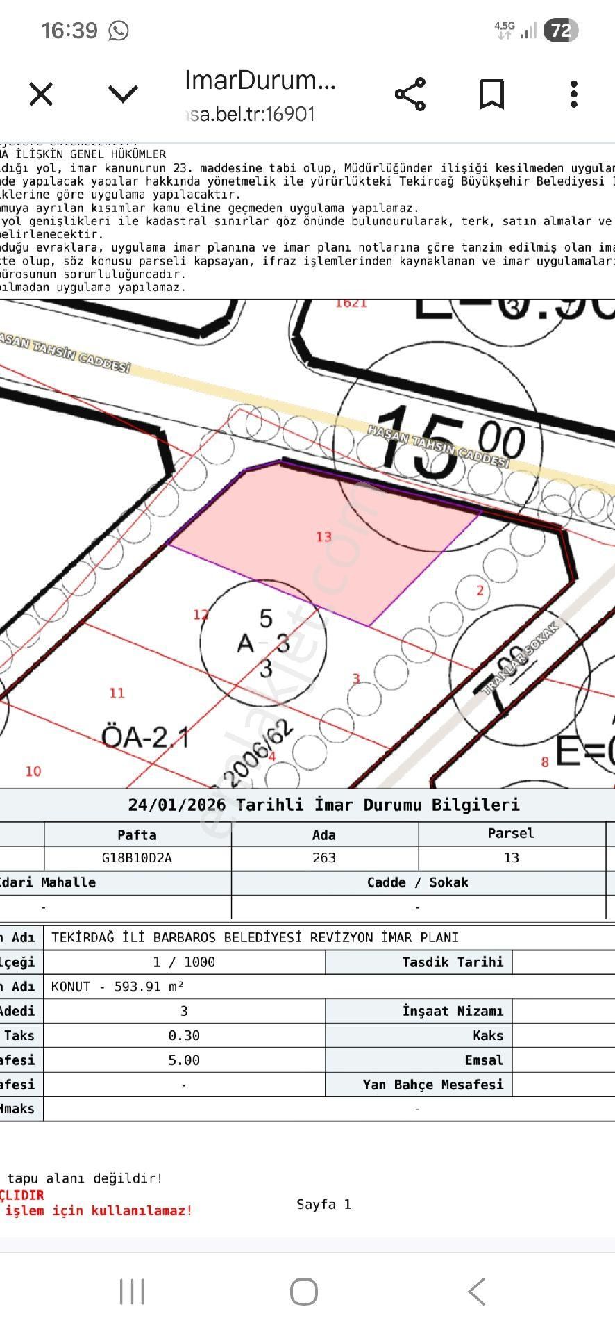 6 Adet 90 M2 Lık 2+1 Daire Projesıne Uygun Full Deniz Doğa Manzaralı Köşe Arsa - Görsel 7