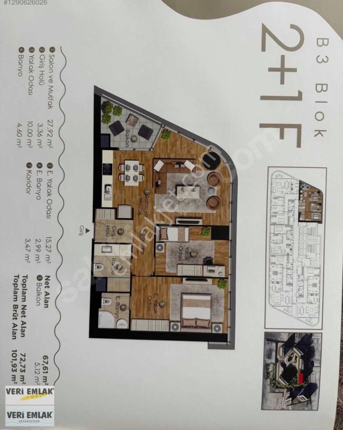 Alsancak Evora Projesi 2+1 15. Kat Deniz Manzaralı Kiralık Daire! - Görsel 32