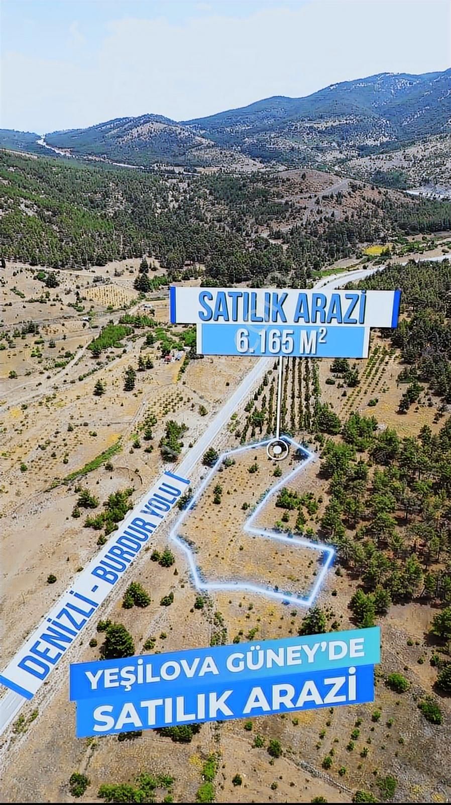 Anayol Üzeri Yeşilova Güneyde 6165 M2 Yatırımlık Arazi