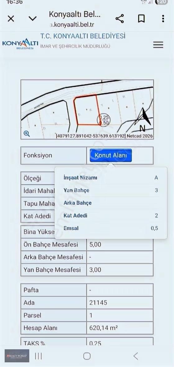 Rw Anka Dan 620m² Köşe Parsel 50 Emsal Arsa - Görsel 6