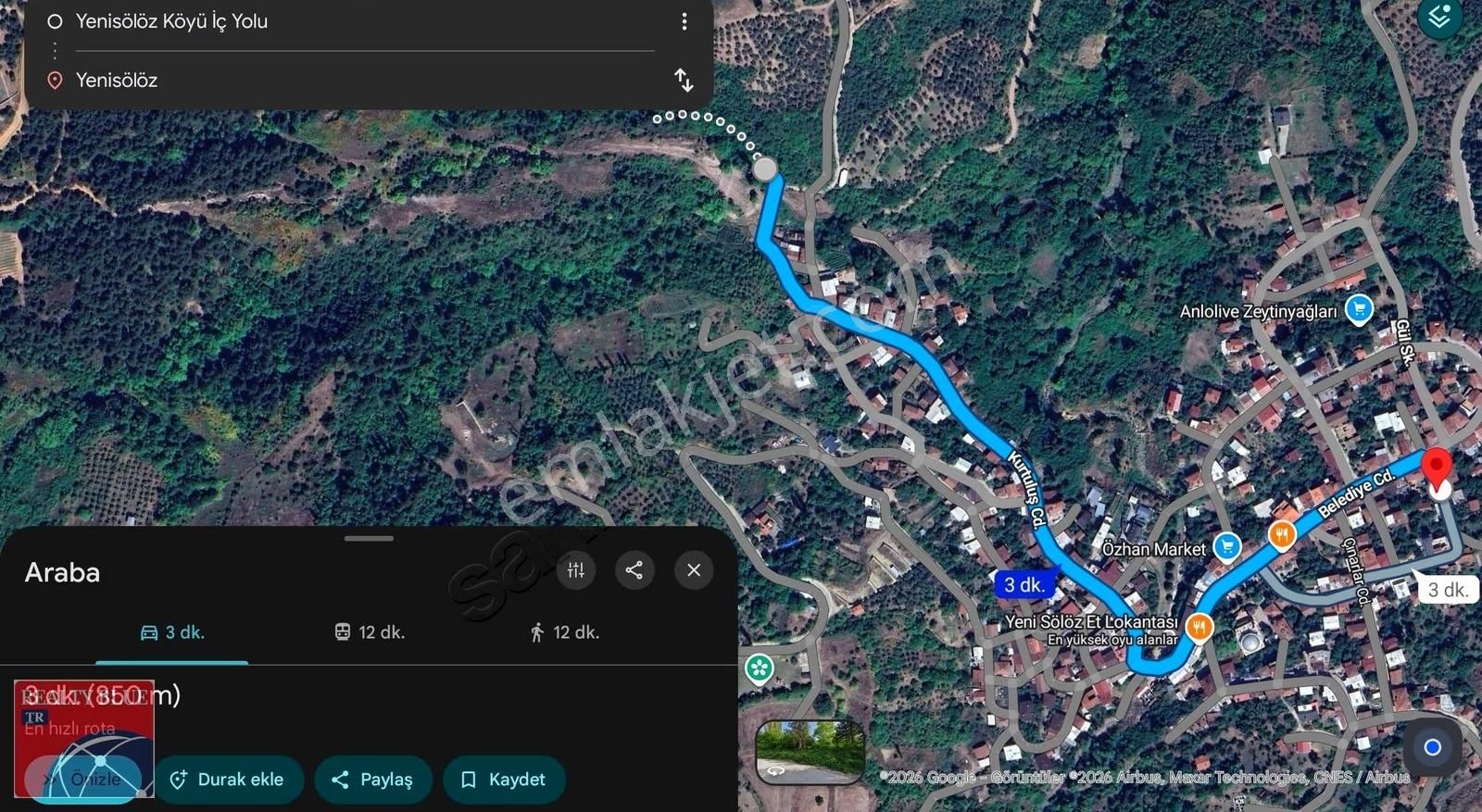 Bursa Orhangazi Yenisölöz'e Satılık Müstakil Tapulu 4199m2 Tarla - Görsel 2