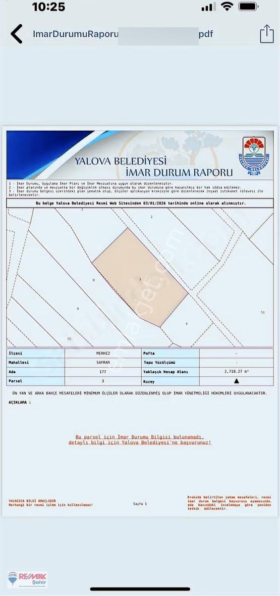 Re/max Şehir Yalova'dan Safran'da Satılık Tarla - Görsel 5