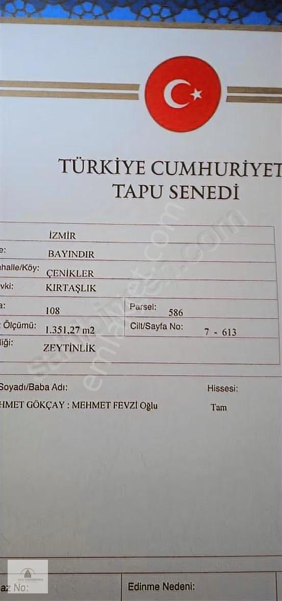 İzmir Bayındır Çenikler Arsalarımız Mevcuttur. Toplu Verilir. - Görsel 12