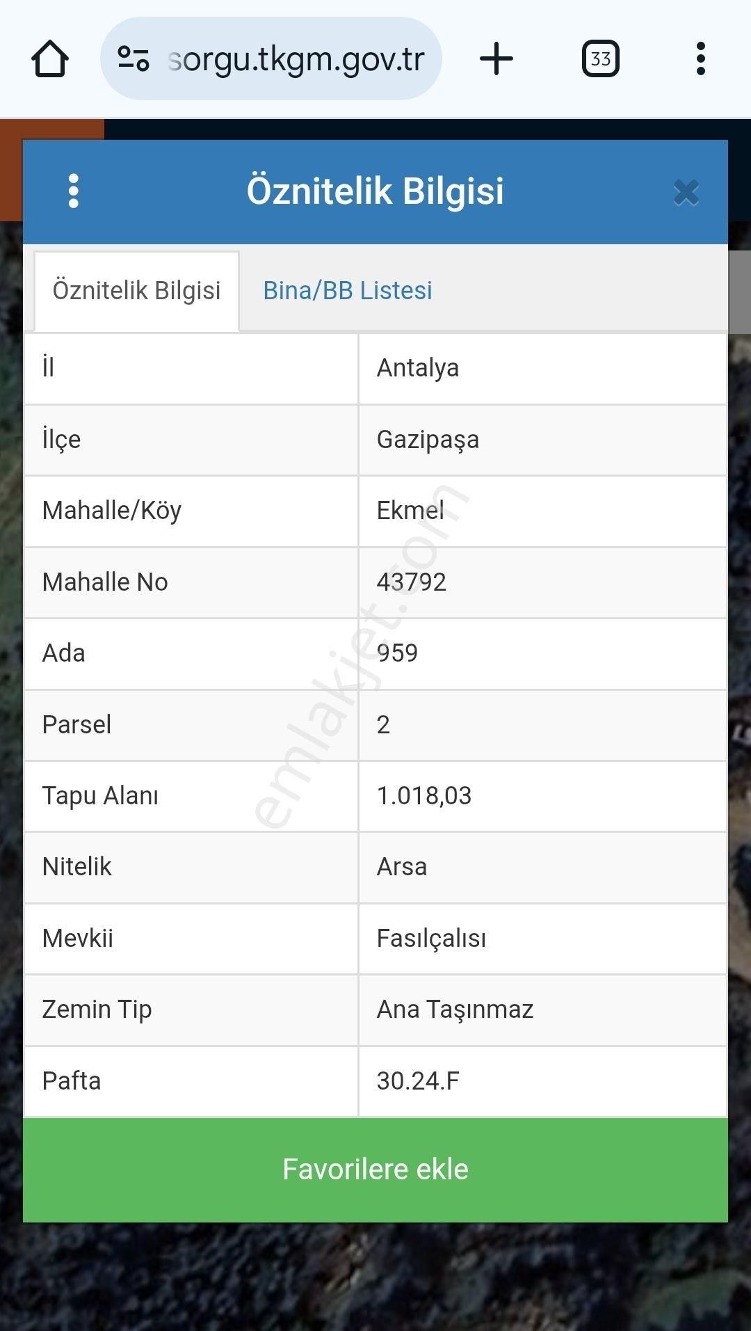Satılık İmarlı Arsa
