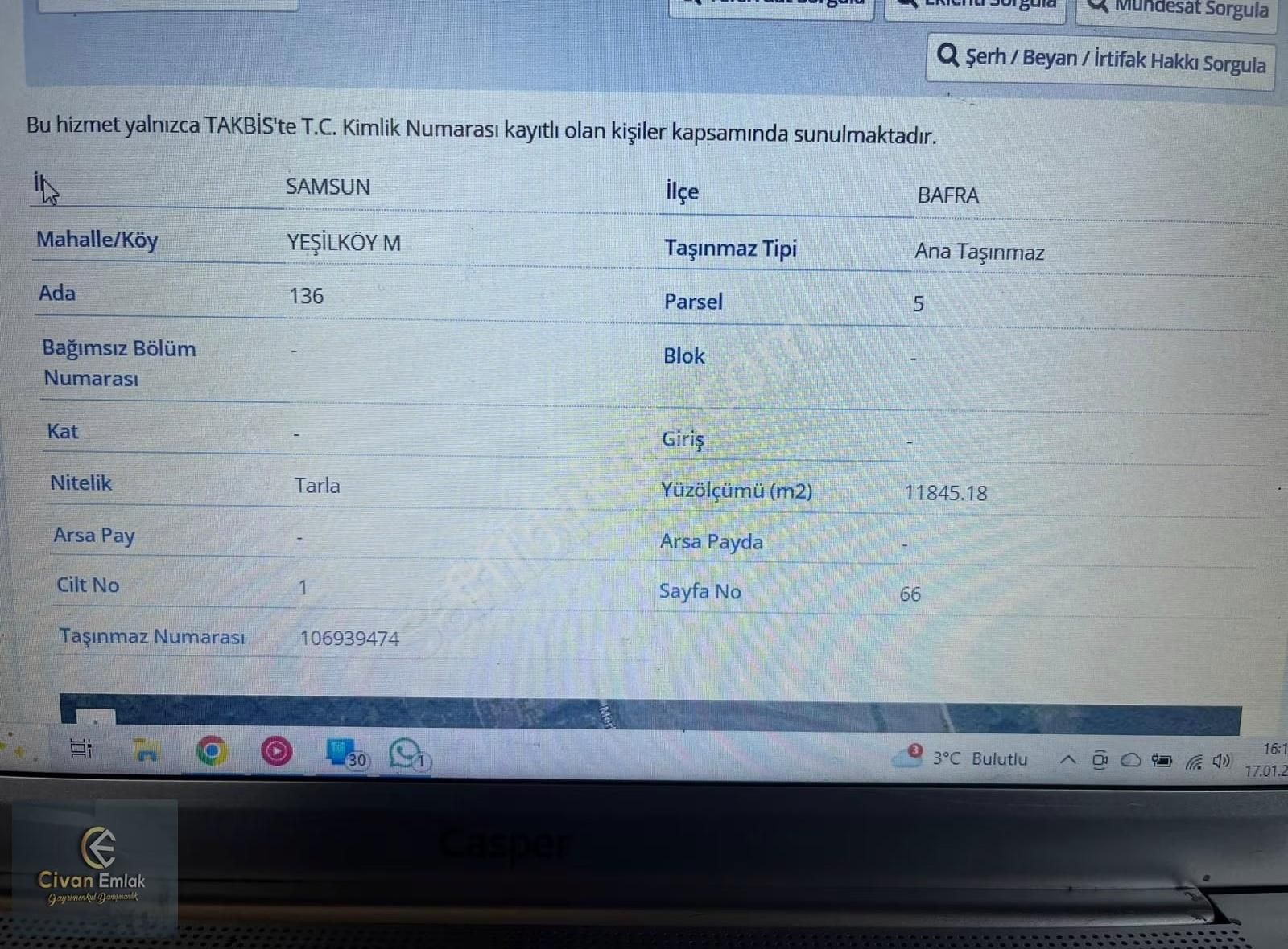 Civan Dan Bafra Yeşilköy De Satılık 11.845 M2 Tarla - Görsel 4