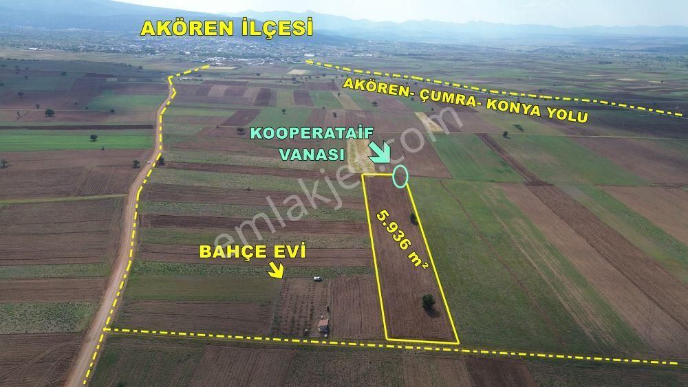 Konya / Akören / Hacılar Mahallesinde 5.936 M² Müstakil Tapulu Tarla - Görsel 9