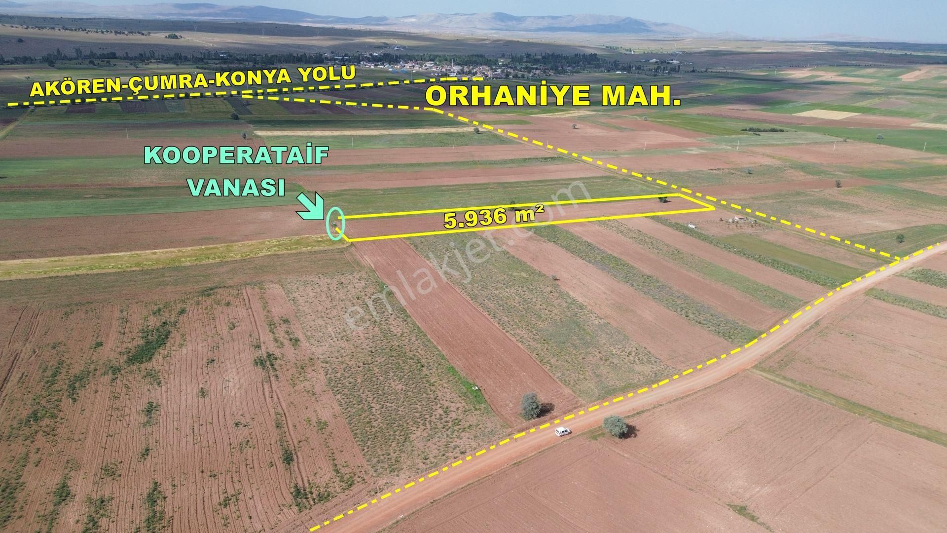 Konya / Akören / Hacılar Mahallesinde 5.936 M² Müstakil Tapulu Tarla - Görsel 2