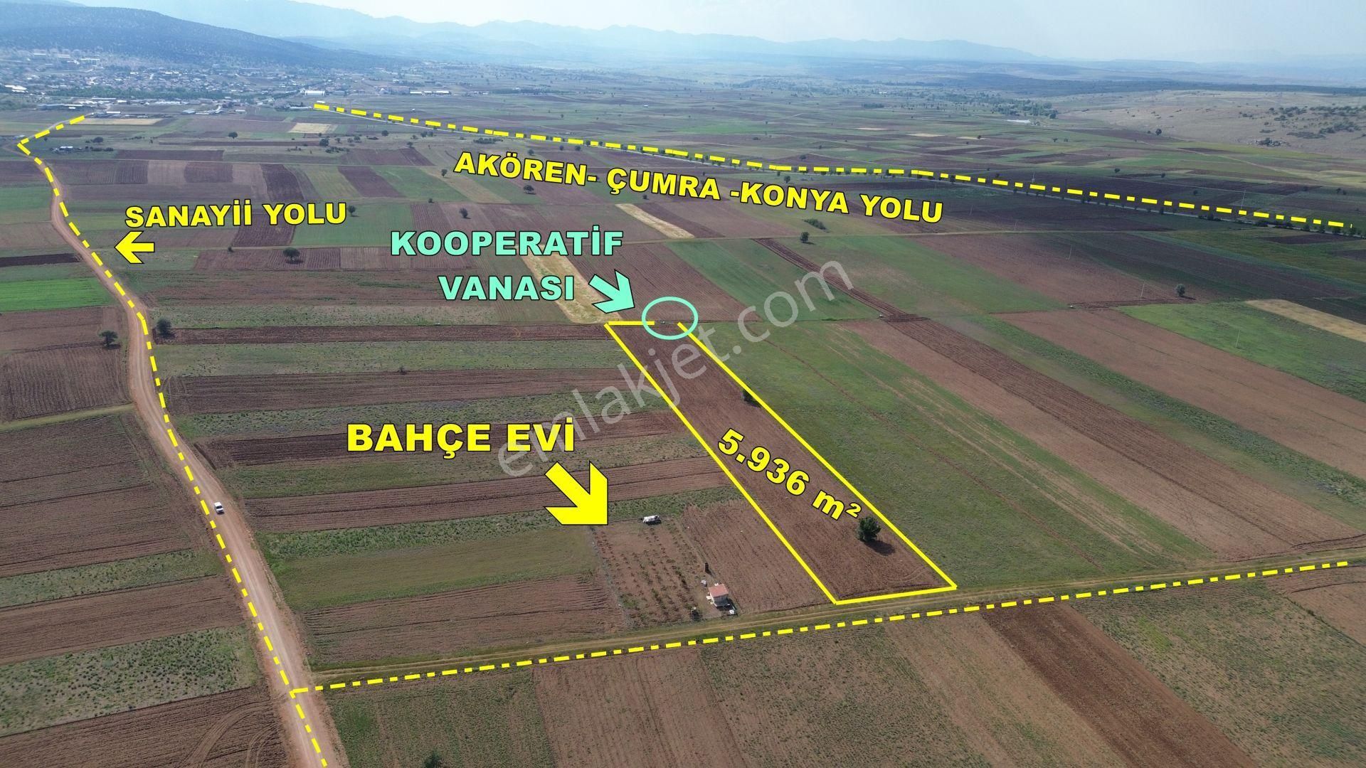 Konya / Akören / Hacılar Mahallesinde 5.936 M² Müstakil Tapulu Tarla - Görsel 6