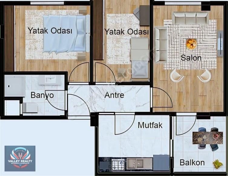 Valleyden Rumeli Mahallesinde Projeden Satılık 2+1 Daire - Görsel 4