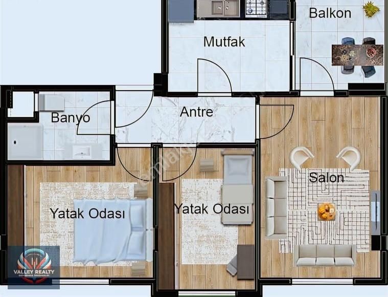 Valleyden Rumeli Mahallesinde Projeden Satılık 2+1 Daire - Görsel 2