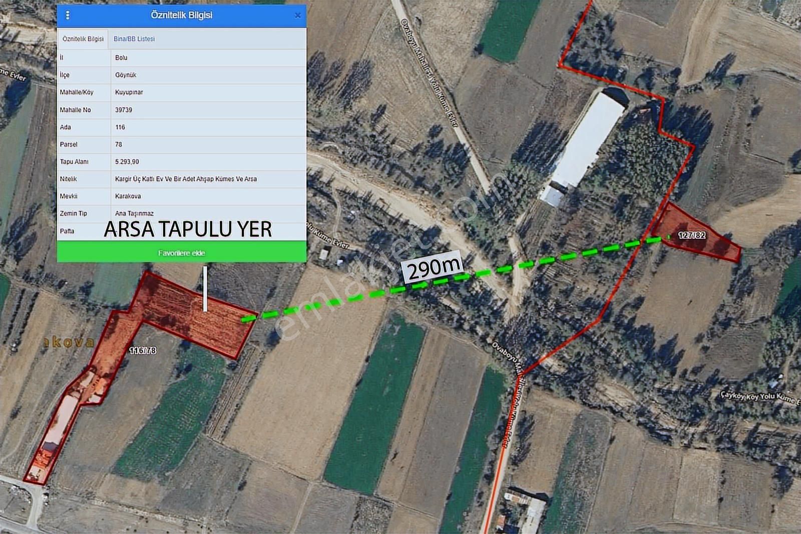 Göynük Çayköyde Kaçırılmayacak Arazi Arsa Tapulu Yere 290 M - Görsel 6