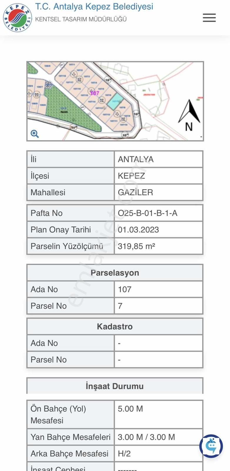Gaziler Mahallesi Kapalı Pazar Yanı Müstakil Satılık Parsel - Görsel 3