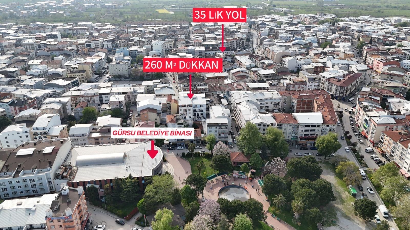 Gürsu Merkezde 260 M² Kiralık İşyeri