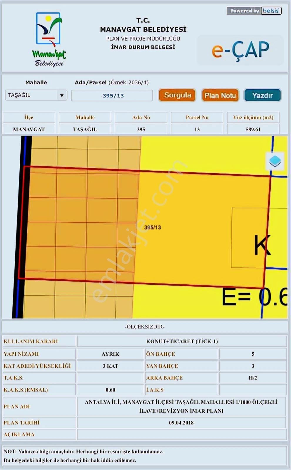 Tur-beylerden Taşağılda Ticari+konut Satılık Arsa