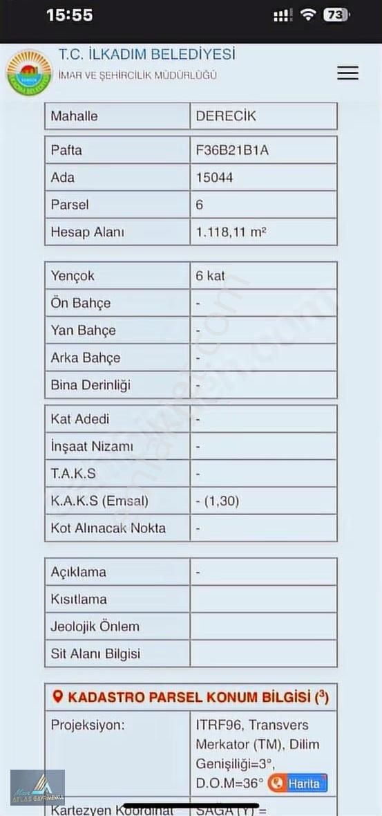 Mavi Atlas'tan Samsun İlkadım'dakonut İmarlı Satılık Arsa - Görsel 10