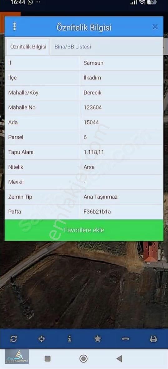 Mavi Atlas'tan Samsun İlkadım'dakonut İmarlı Satılık Arsa - Görsel 3