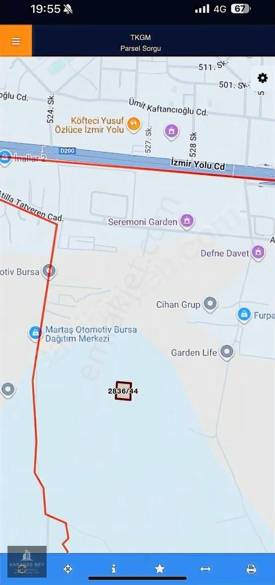 Karakaş Bey Gayrimenkulden İzmir Yoluna 900m Kiralık Arazi