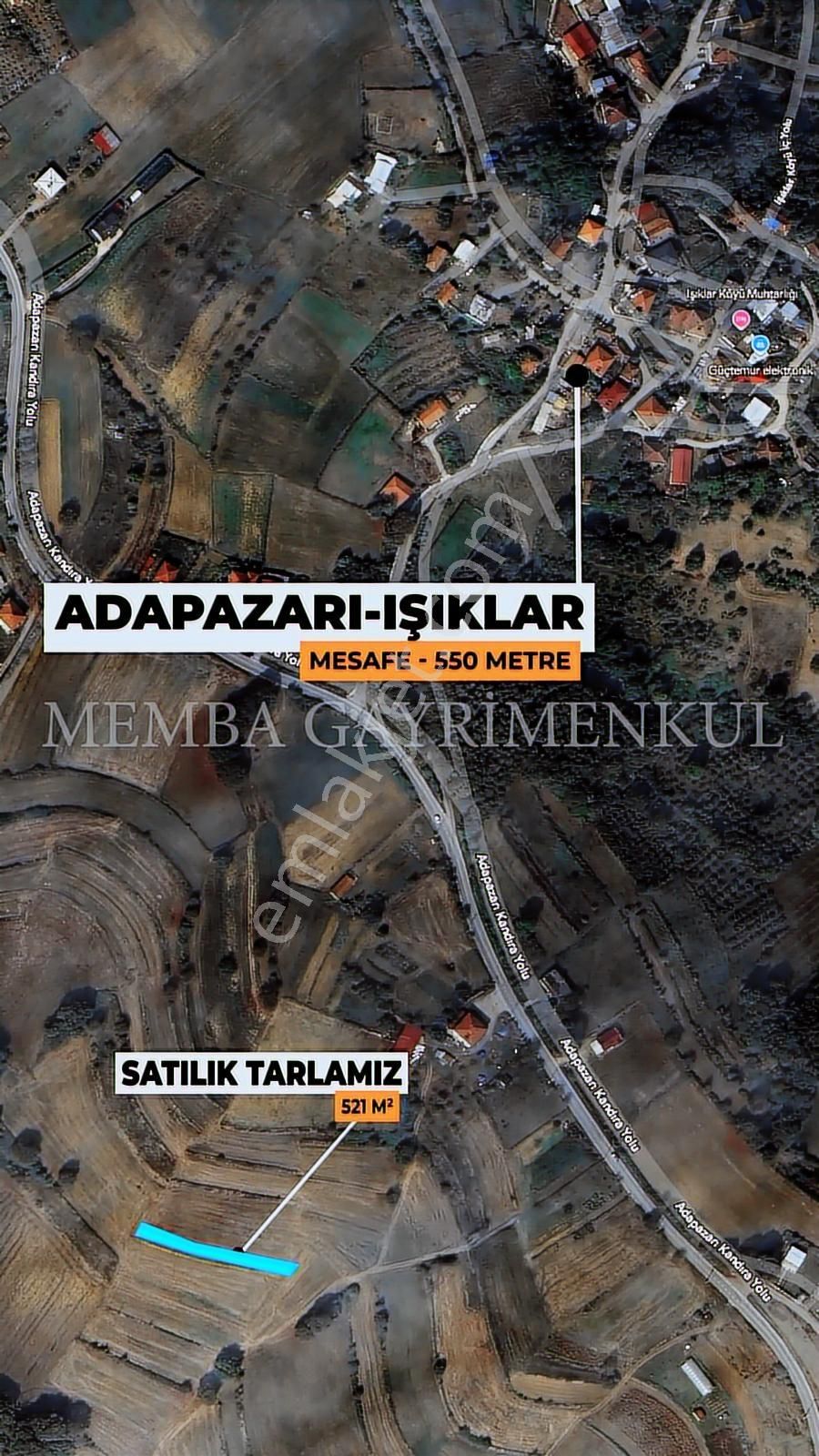 Adapazarı Işıklarda Satılık 521 M² Tarla Elektrik & Su 120 M - Görsel 4