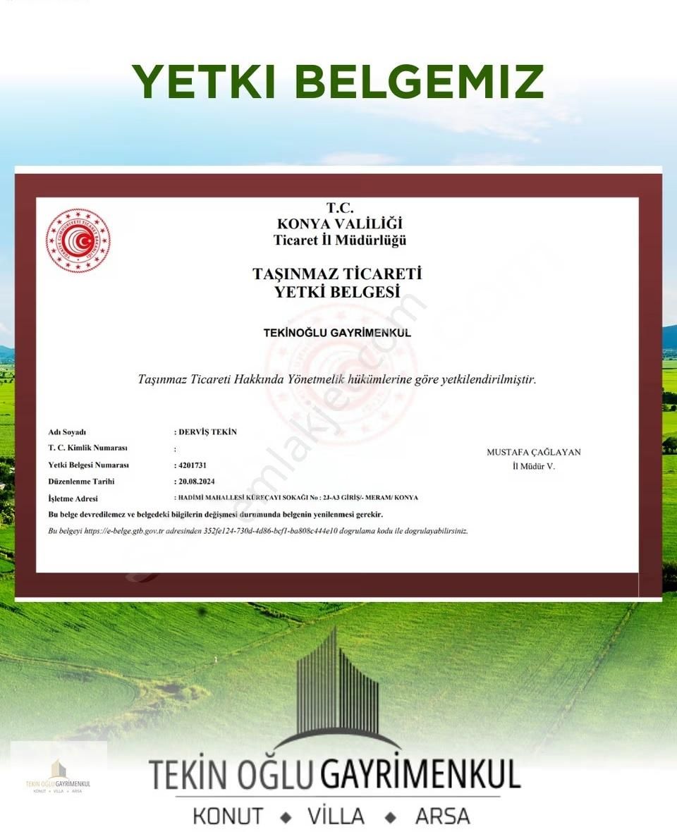 Karatay Saraçoğlun'da 902 M² Müstakil Tapulu Arsa Şokkk Fiyat - Görsel 2