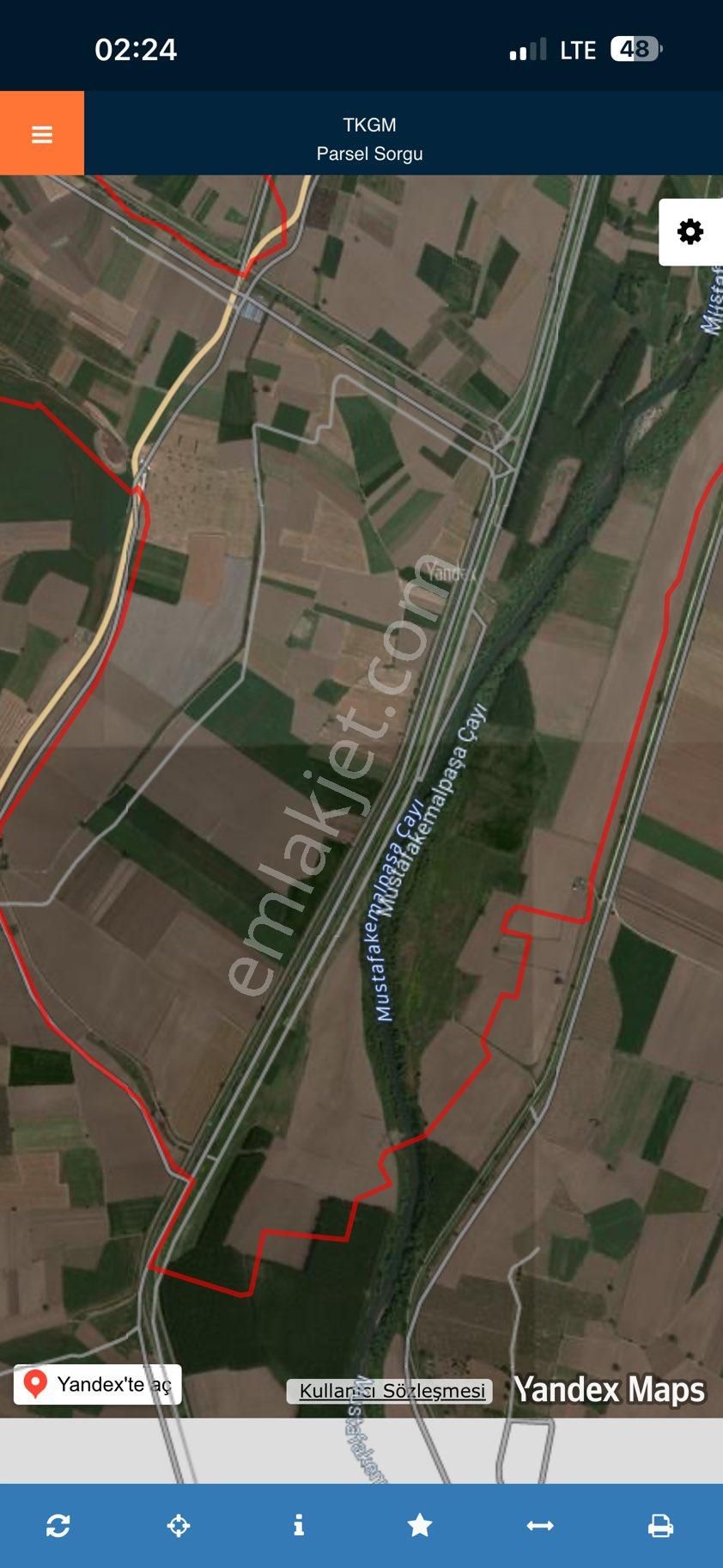 İlçe Merkezine Sadece 3km Uzaklıkta 110 Dönüm Arazi Mustafakemalpaşa Da