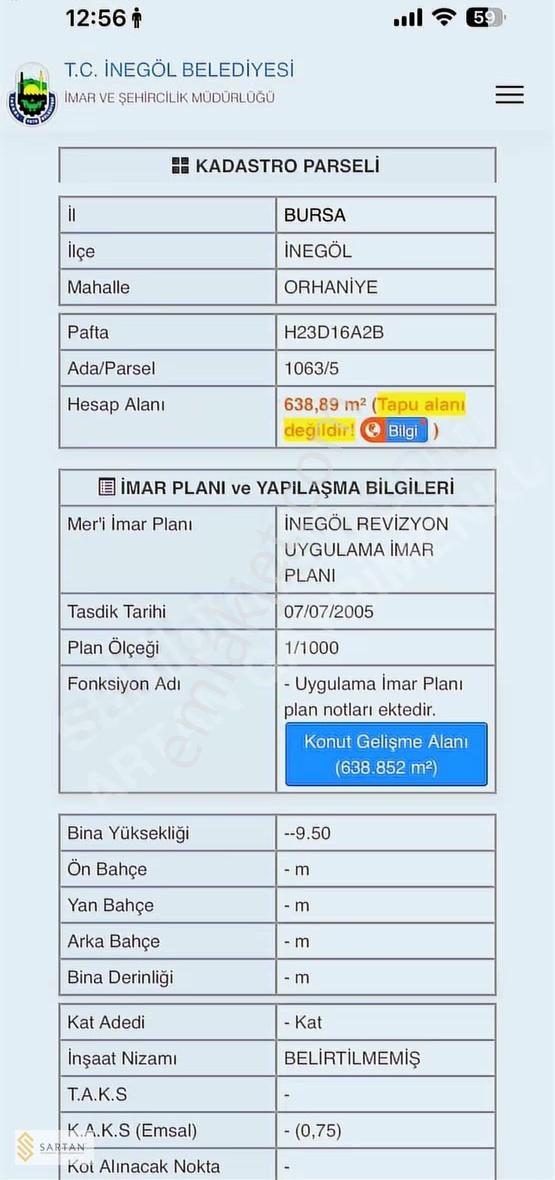 İnegöl Orhaniye'de İmarlı Satılık Arsa - Görsel 2
