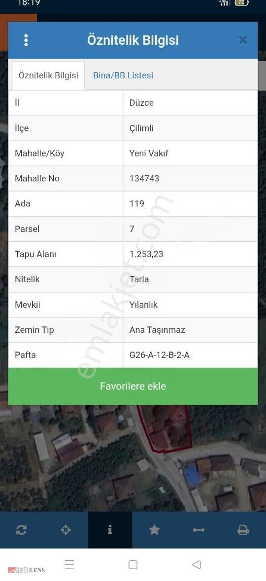 Düzce Yenivakıf Köyünde Satılık 1223m2 Tarla - Görsel 5