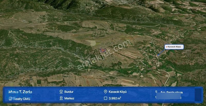 Burdur Merkez Kavacıkta 3992 M² Tarım Arazisi - Görsel 6
