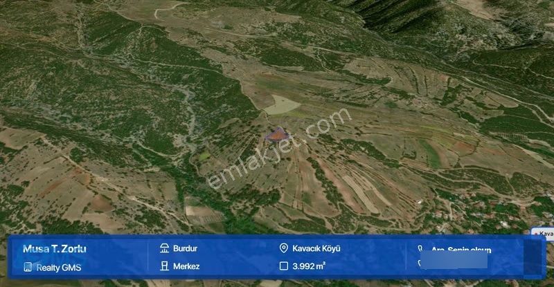Burdur Merkez Kavacıkta 3992 M² Tarım Arazisi - Görsel 5