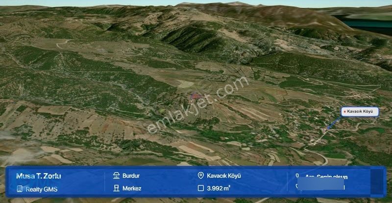 Burdur Merkez Kavacıkta 3992 M² Tarım Arazisi - Görsel 8