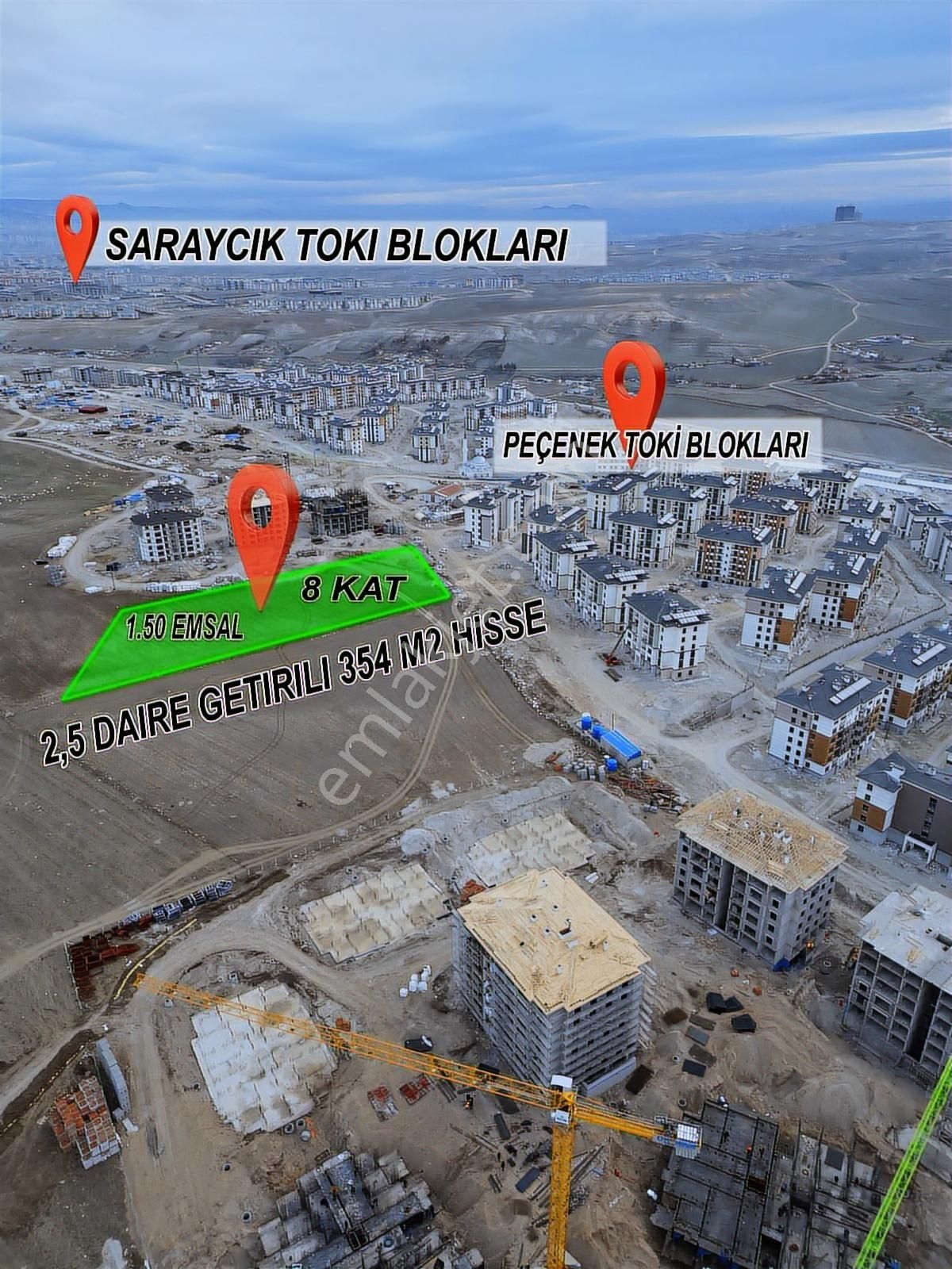 Oğuzlar'dan Saraycık'ta Daire Getirili Konut Arsası