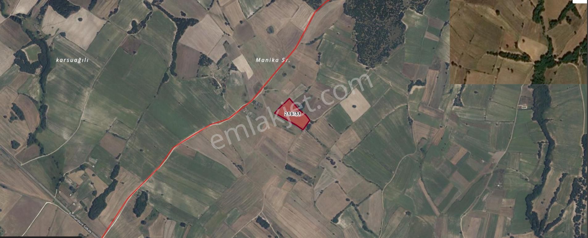 Eu Gayrimenkul'den 10500 Metrekare Kadastral Yola Cephe Tarla