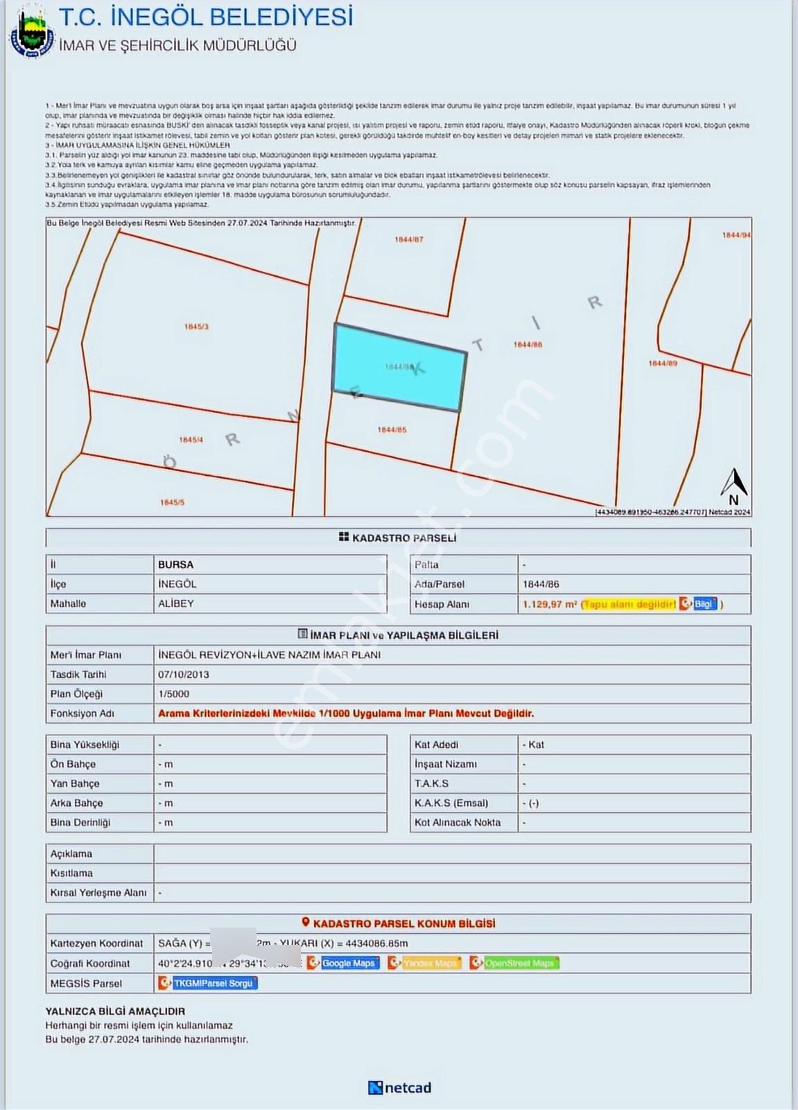 Bursa İnegöl Alibeyköyde Yatırımlık Satılık Tarla - Görsel 7