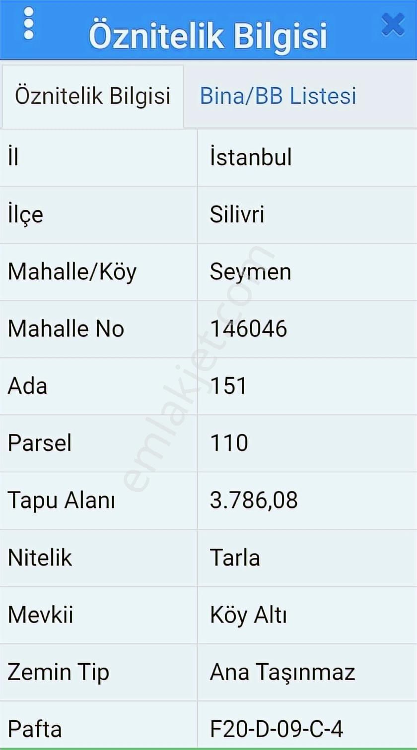 Silivri Seymen Mh. Satılık Tarla