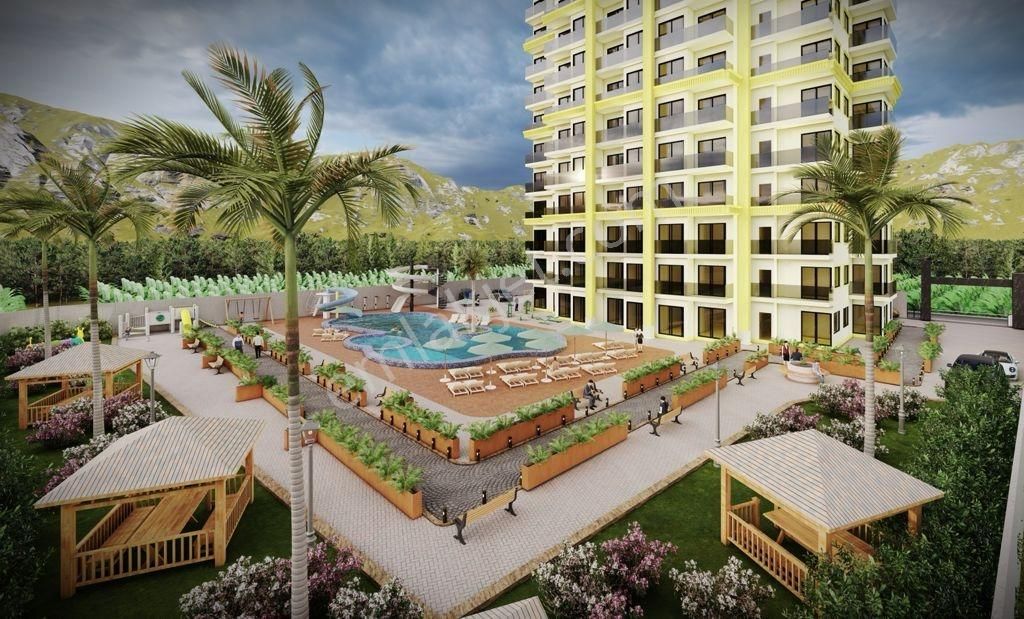 Alanya Mahmutlar 1+1 55m2 Full Aktiviteli Yüksek Kat Daire - Görsel 13